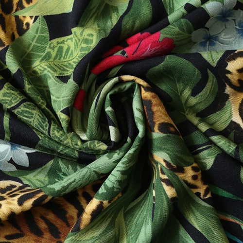 Изображение Плательная твил, тропики, леопард, дизайн D&G