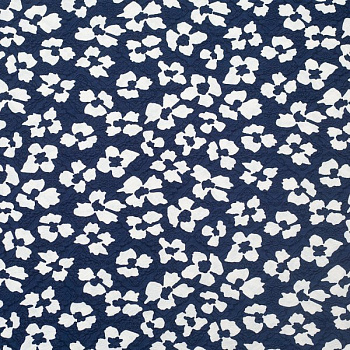 Изображение Жаккард цветы, белый, синий