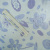 Изображение Шелк шифон натуральный, синие цветы акварель