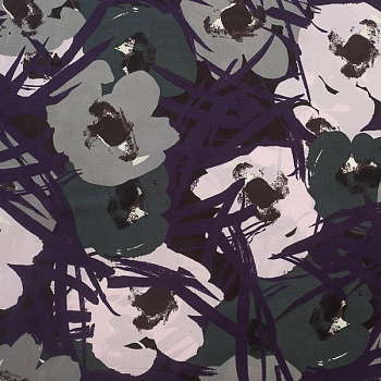 Изображение Крепдешин мазки, абстрактные цветы