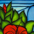 Изображение Трикотаж, вискоза, красный цветок