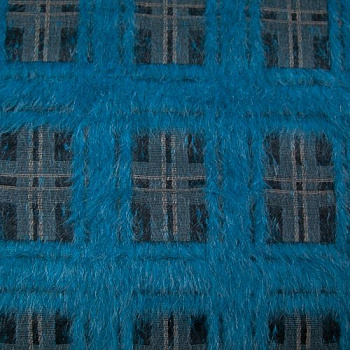 Изображение Пальтовая шерстяная ткань с альпакой, клетка, морская волна