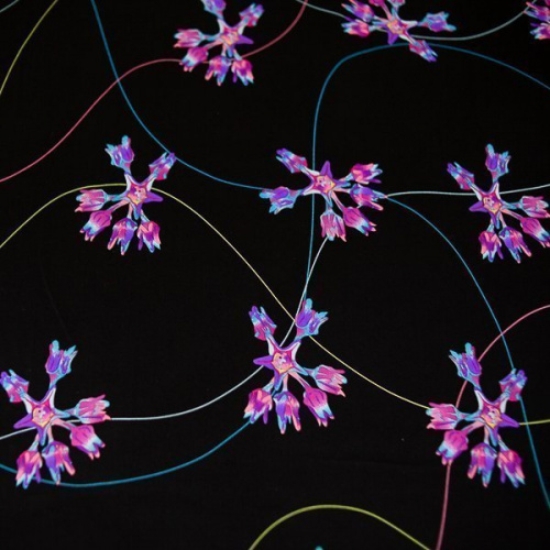 Изображение Шелк стрейч, абстрактные цветы
