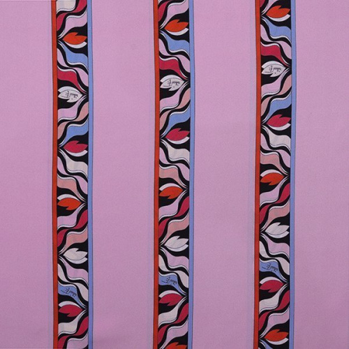 Изображение Шелк твил, полосы, цветы, розовый, дизайн EMILIO PUCCI