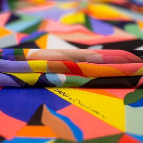 Изображение Шифон разноцветная геометрия, дизайн NINO LETTIERI
