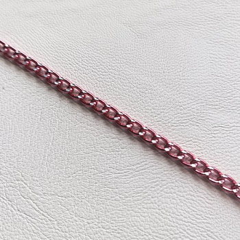 Цепь декоративная панцирного плетения, металл, 5 мм, розовый