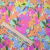 Изображение Трикотаж футер с начесом, разноцветные мазки, белый