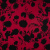 Изображение Хлопок стрейч красный, черный контур цветы