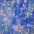 Изображение Крепдешин стрейч из натурального шелка, цветы и завитки на синем