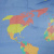 Изображение Шелк шифон натуральный, дизайн карта мира