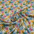 Изображение Натуральный шелк стрейч, разноцветные листья конопли