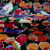 Изображение Хлопок стрейч, акварельные цветы на черном