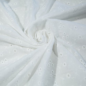 Изображение Шитье батист, цветочки, белый