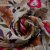 Изображение Шифон деворе, бежевый, цветы и листья