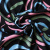 Изображение Шелк разноцветные мазки на черном, дизайн DIOR