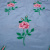 Изображение Вышивка на шелке, деним, розовая роза, дизайн HERMES