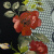 Изображение Шелк натуральный матовый, соты и цветы