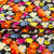 Изображение Плательная ткань, разноцветные цветы акварель