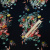 Изображение Плательная ткань стрейч, букет луговых цветов на черном