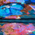 Изображение Шелк стрейч полоса, цветы, мазки