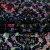 Изображение Шифон с флоком, цветное полотно с черной растительной графикой