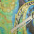 Изображение Натуральный шелк шифон, тропики акварель