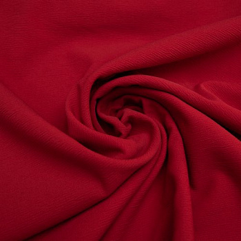 Изображение Костюмная ткань фактурная плотная однотонная стрейч, красного цвета, вискоза