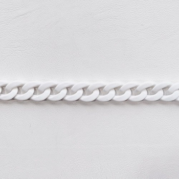 Цепь декоративная панцирного плетения, пластик, 16 мм, белый