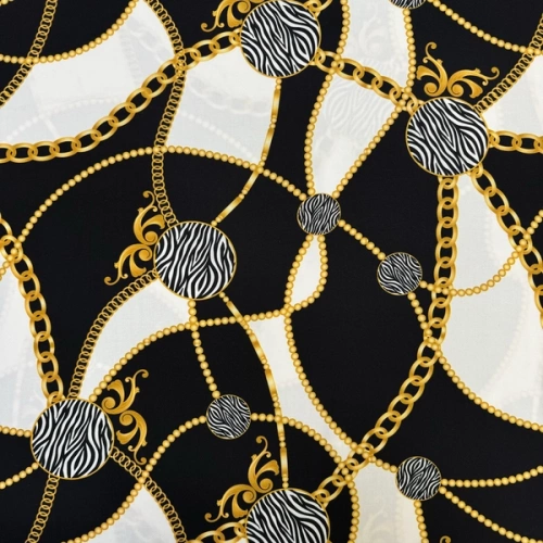 Изображение Плательная ткань цепи, зебра, дизайн VERSACE