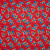 Изображение Шелк искусственный, цветы на красном