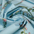 Изображение Сатин купон голубой, цветы и птицы