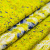 Изображение Трикотаж лайкра, купон вензеля, синий желтый SAVE THE QUEEN