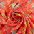 Изображение Шелк гофре, цветы, оранжевый