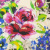 Изображение Шелк со льном, акварельные цветы
