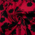 Изображение Хлопок стрейч красный, черный контур цветы
