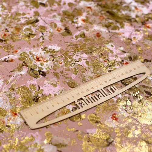 Изображение Шелк деворе, поталь, золото, розовый, дизайн BLUMARINE