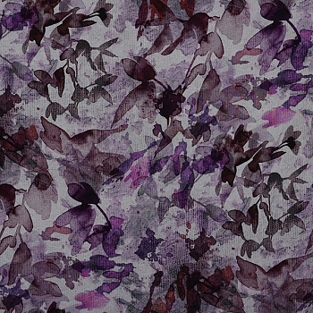 Изображение Плательная ткань, акварельные цветы, фиолетовый