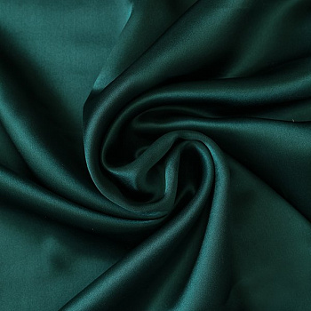 Изображение Шелк атласный однотонный, темно-зеленый