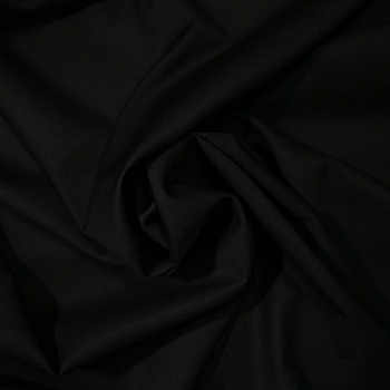 Изображение Костюмная ткань, шерсть, однотон, черный