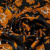 Изображение Плательная ткань атласный шелк с вискозой, терракотовые цветы