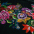 Изображение Плательная ткань купон, дизайн вышитые цветы