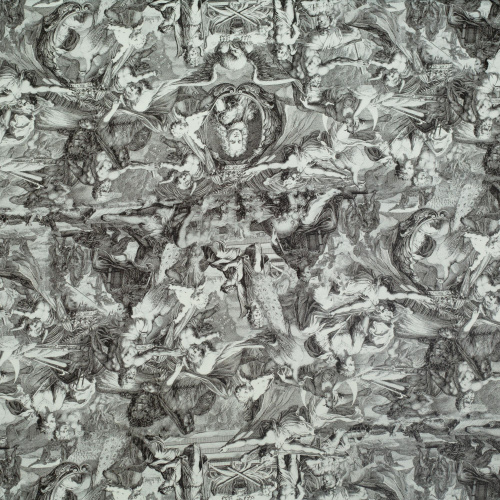 Изображение Плательная ткань твил, ангелы, портреты, дизайн CAROLINA HERRERA