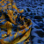 Изображение Муслин, натуральный шелк с хлопком, синий леопард, дизайн VERSACE