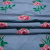 Изображение Вышивка на шелке, деним, розовая роза, дизайн HERMES