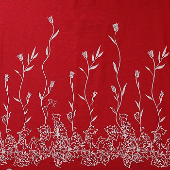 Изображение Лен кайма, цветы, красный