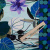 Изображение Плательная ткань вискоза, кайма, цветы, акварель