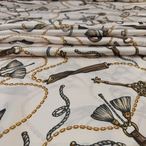 Изображение Плательная ткань цепи, ремни, дизайн VERSACE