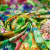 Изображение Атласный шелк натуральный стрейч, яркий цветочный луг
