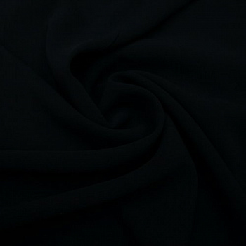 Изображение Креп плательный стрейч, вискоза, однотонный черный