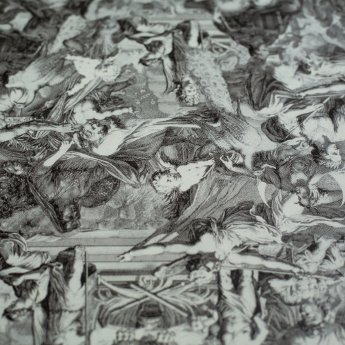 Изображение Плательная ткань твил, ангелы, портреты, дизайн CAROLINA HERRERA